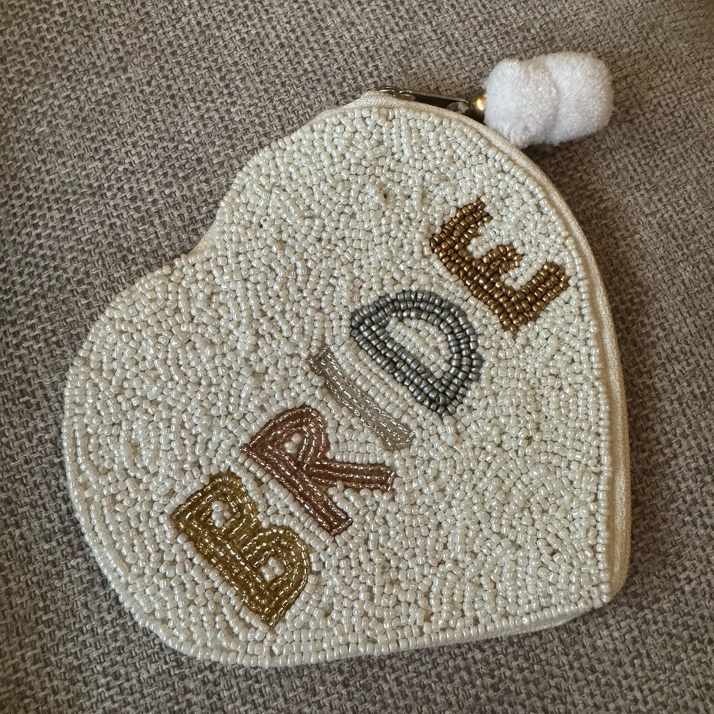 Beaded Bride Heart Shaped Pouch